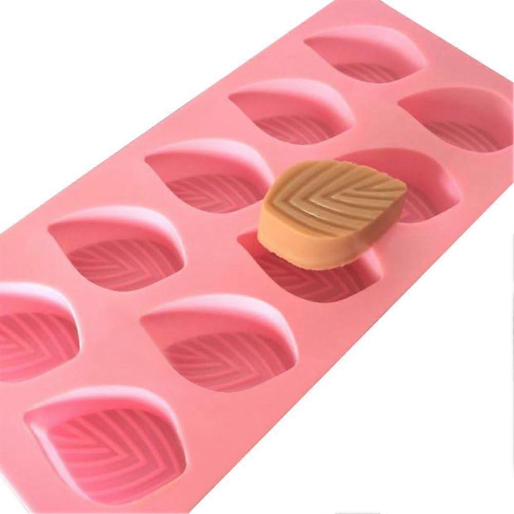 Bladsilikoneforme, chokoladeforme, fondantforme, bageform (lyserød)