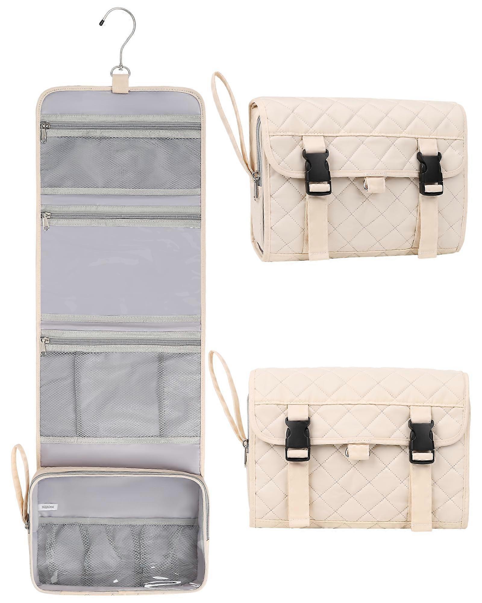 Travel Hanging Toiletry Bag Set Organizer with Hook, Waterproof Fabric, Multi-Compartment Design for Bathroom Use