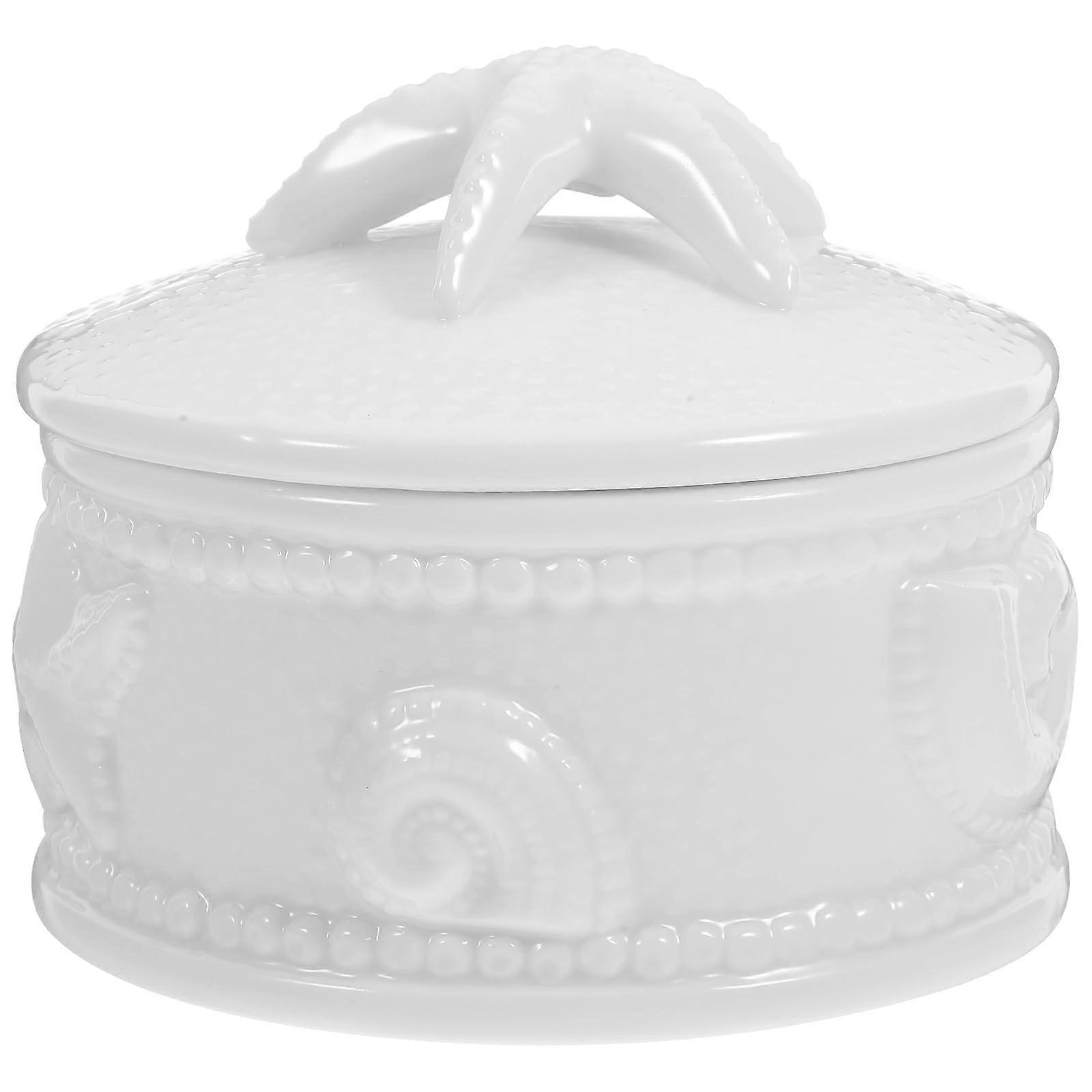 Ceramic jewelry stand with shell design for jewelry