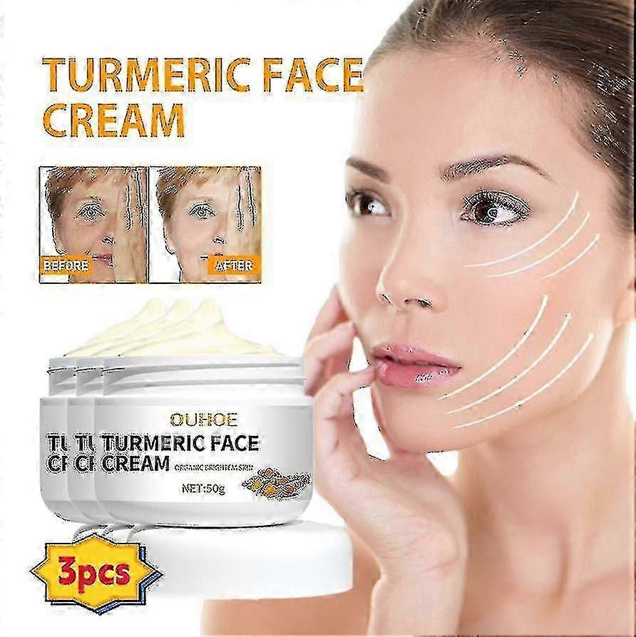 كريم الكركم يتلاشى الخطوط الدقيقة والبقع ، ويرطب ويرطب البشرة ويشد البشرة ويشد ومضاد للتجاعيد