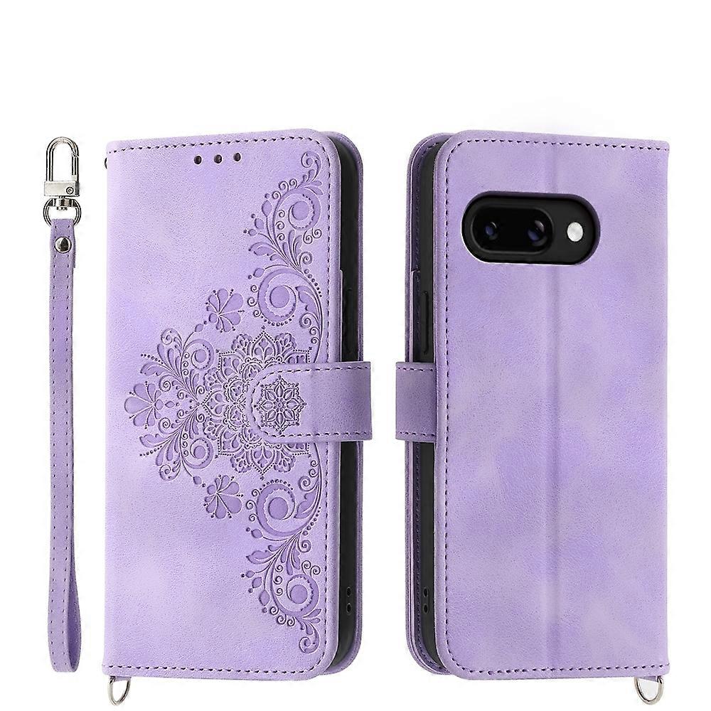 Skin Feel Flowers Embossed Wallet Leather Phone Case