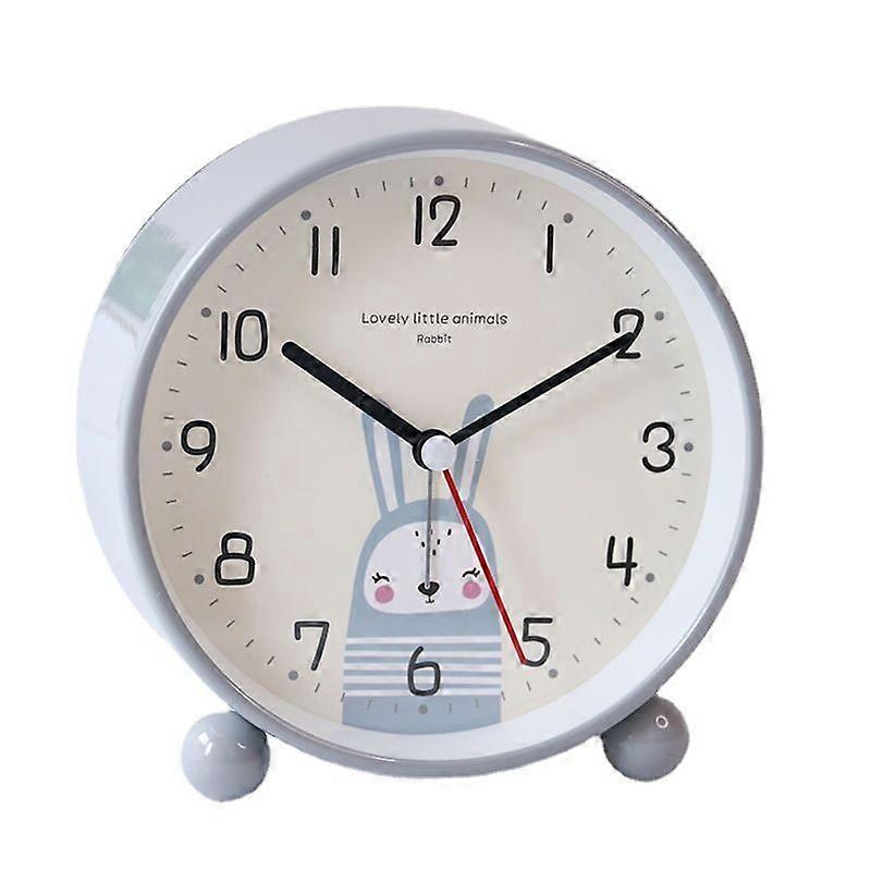 Analog Alarm Clock 4 Inch, Battery Powered Non-Tick Silent Small Desk Clock with Night Light Desk Clock for Nightstand Bedroom