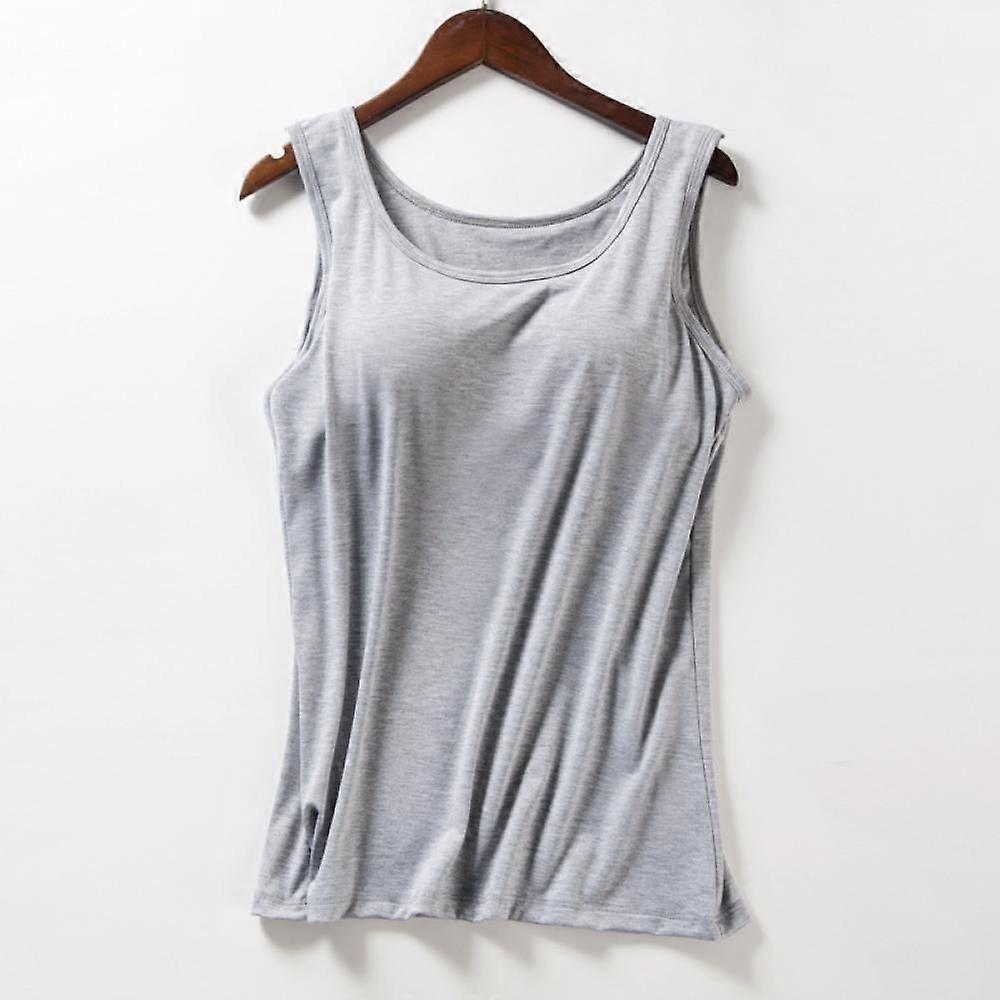 Women's Plus Size Molded Cup Camisole Grey L
