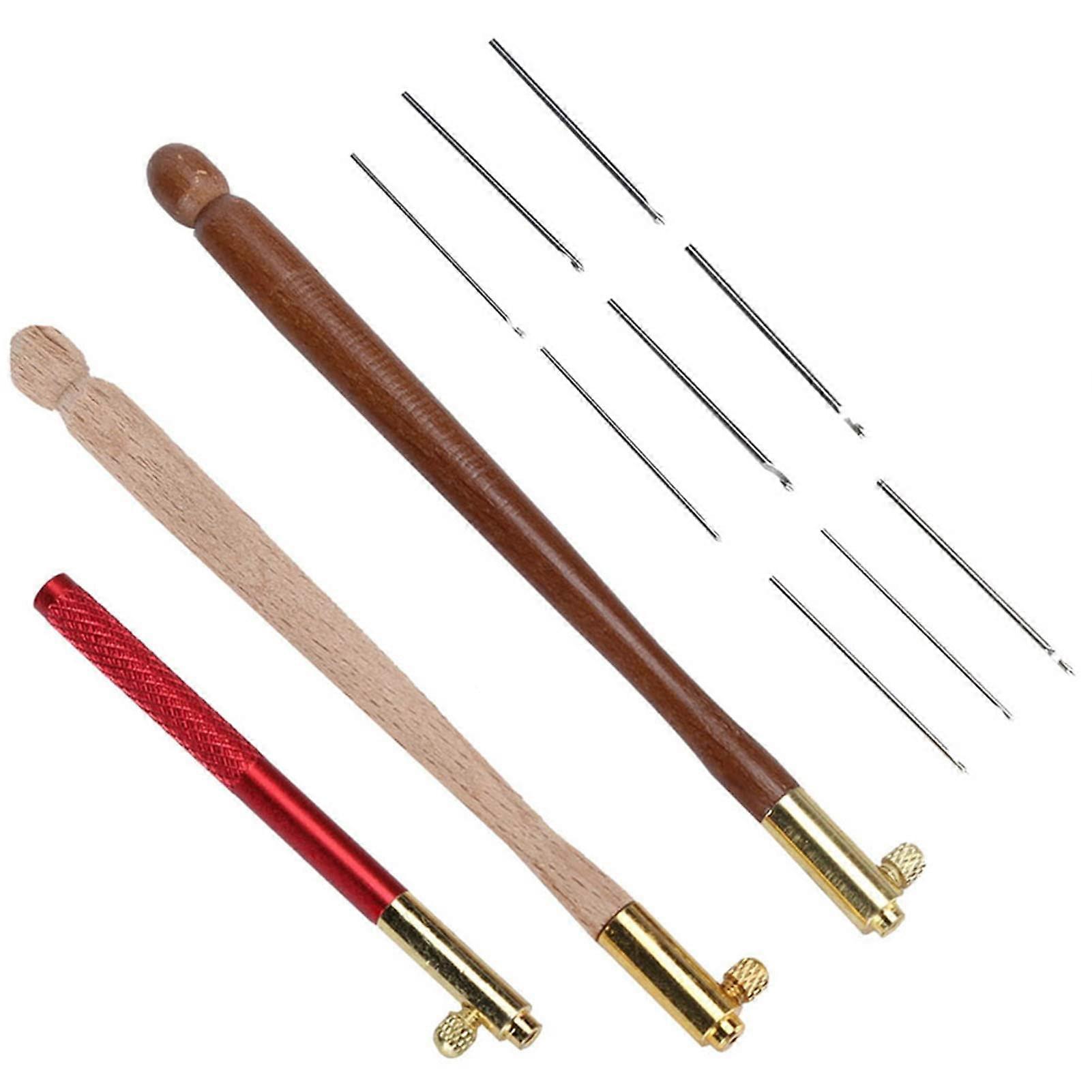 Embroidery Crochet Hook Set with Beaded Crochet Hooks, 9-Needle Bead Sequining Tool for DIY Craft Sewing and Knitting