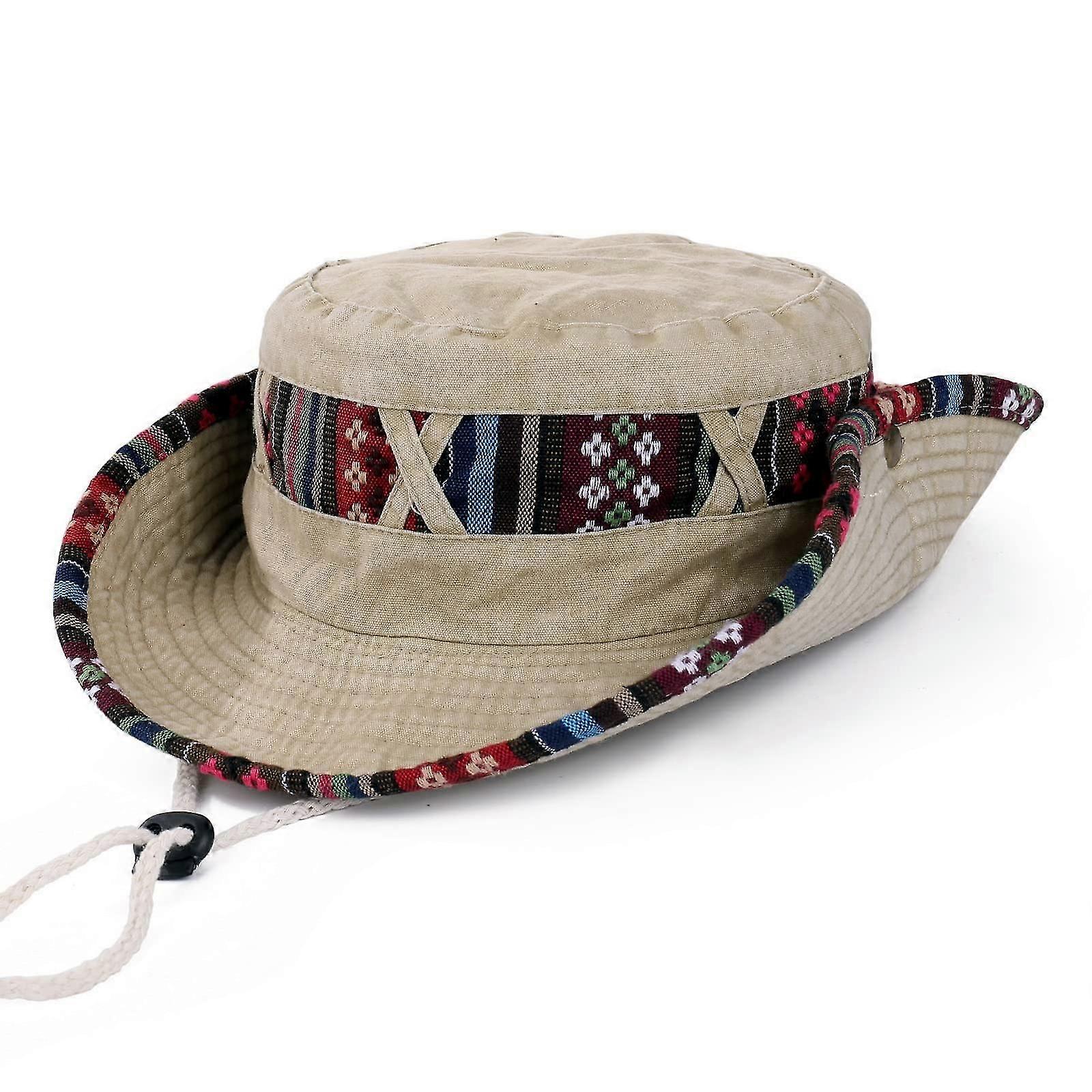 Men Summer Sun Hats Beach Boonie Hat Fishsing Hat Khaki