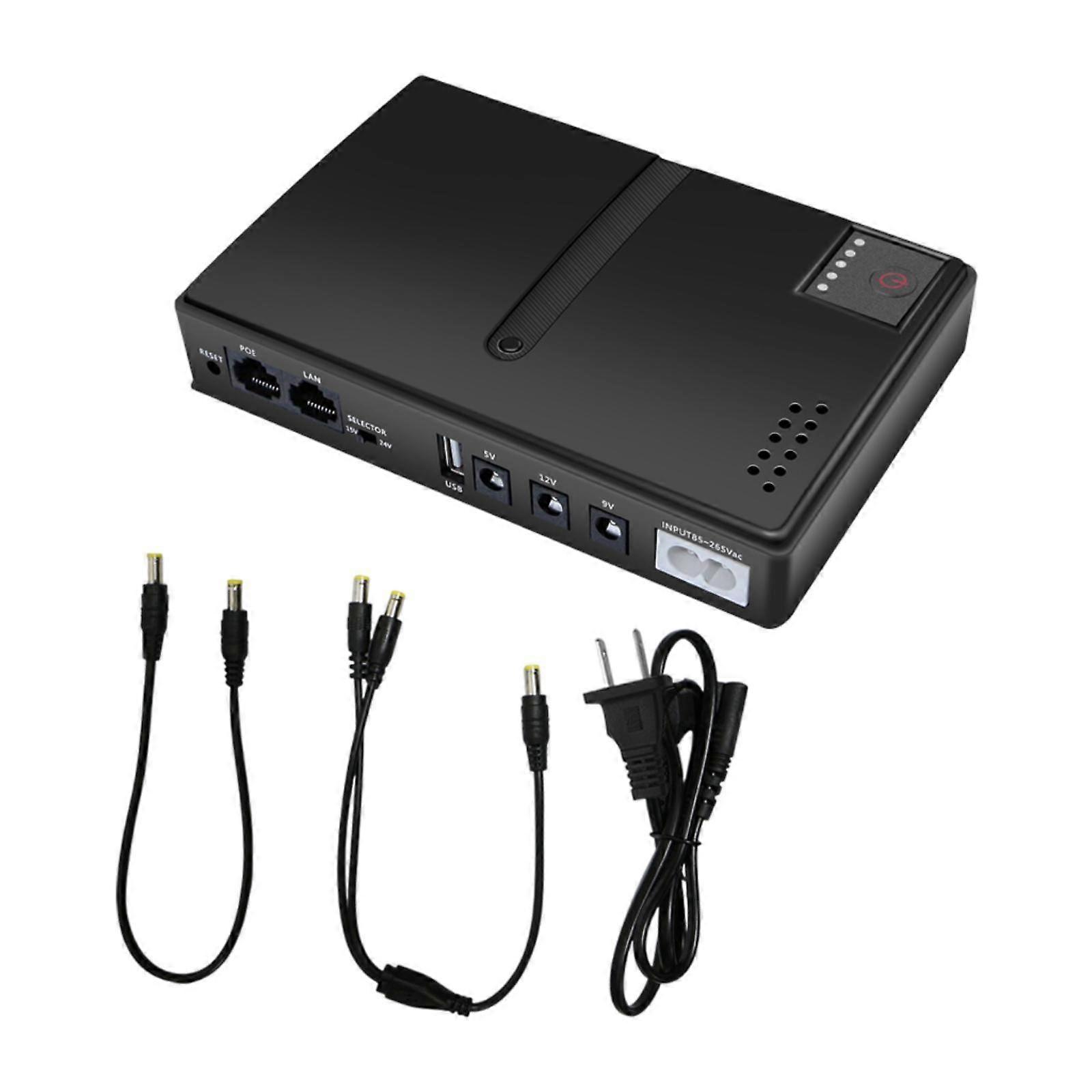 Ups Backup Power Adapter Black Ups for Phones Security Camera Audio System