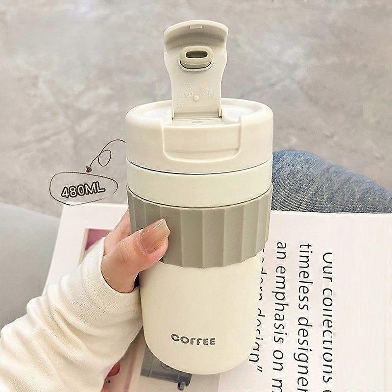 16 oz Tumbler Mug,Insulated Travel Coffee Mug-White