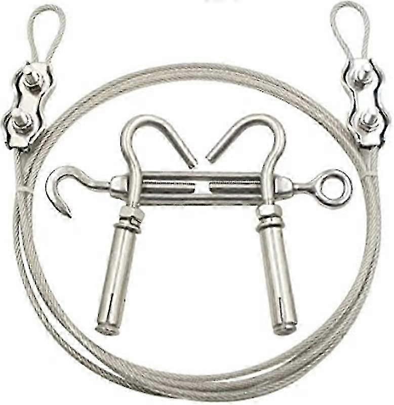 Cordes à linge 20ft / 6m Portable Coupe-vent Anti-affaissement Corde à linge avec câble en acier inoxydable Système rétractable Corde à linge robuste pour l’extérieur / i