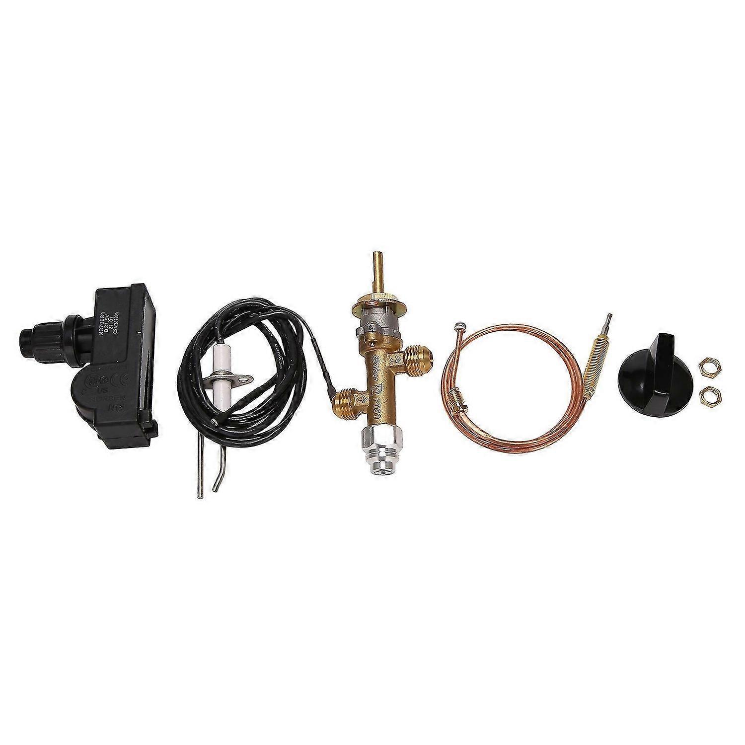 Low Pressure LPG Propane Gas Fireplace Fire Pit Safety Control Valve Kit, Push Button Ignition Kit