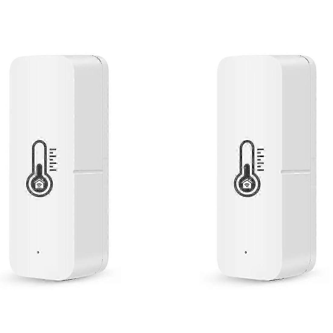 2pcs Tuya Wifi Temperature And Humidity Sensor Ed With Tuya
