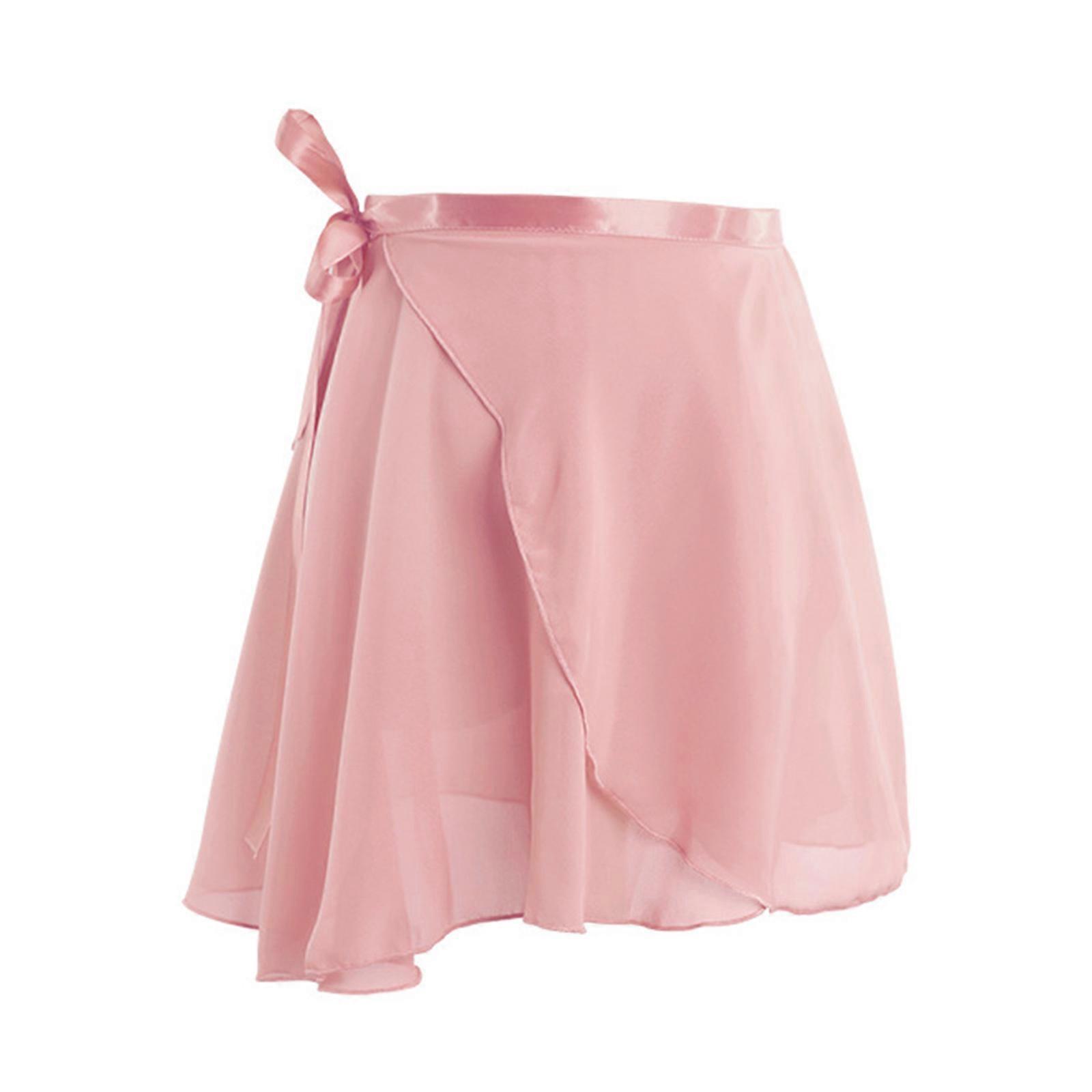 Femmes Filles Couleur Unie Pure Mousseline De Soie Ballet Jupe Réglable Cravate Danse Gymnastique Écharpe Pure Mini Wrap Jupe Tutus mat poudre L