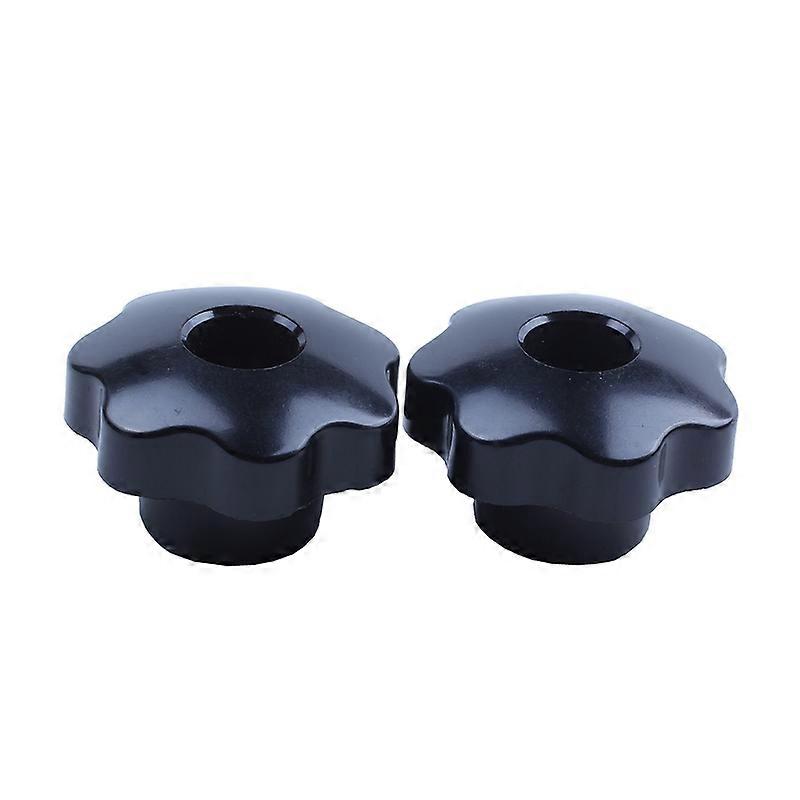 M8 x 50mm Diameter Thread Clamping Star Knob Black 2pcs