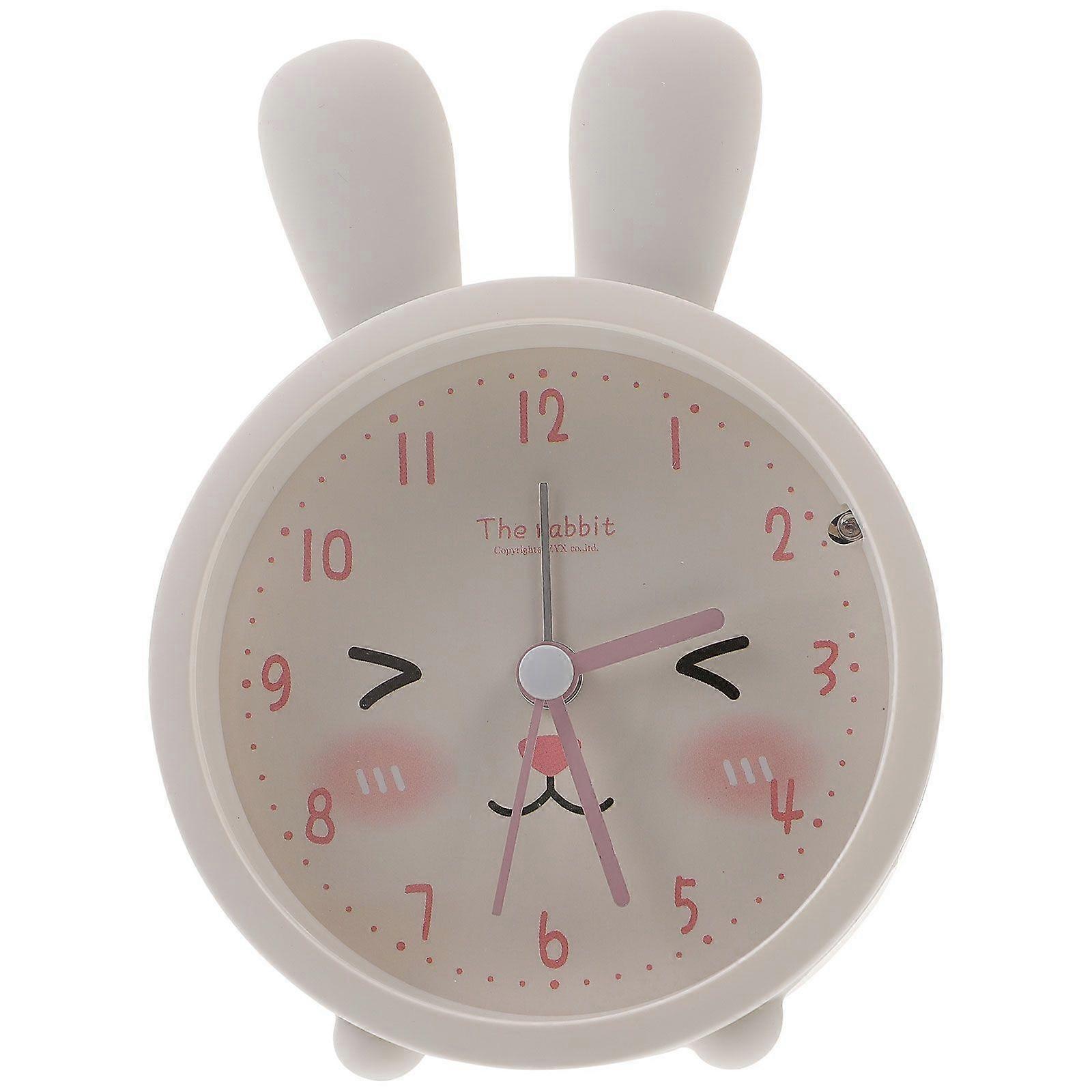 Lovely Bunny Ear Alarm Clock Mute Alarm Clock Desktop Alarm Clock Without Battery