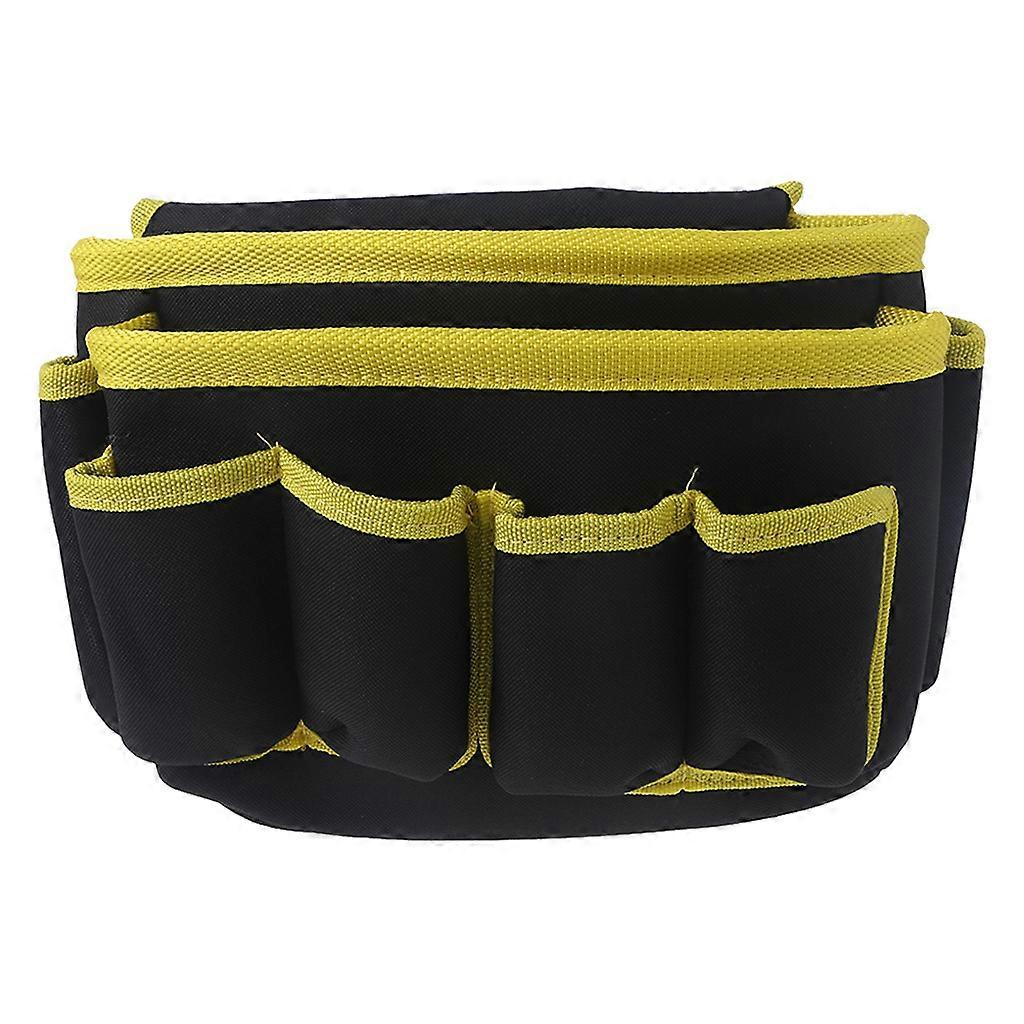 Canvas Tool Pocket Pouch Durable Canvas Tool Pouch Wear-resistant Maintenance and Electrician's Pouch with Pockets Yellow edge