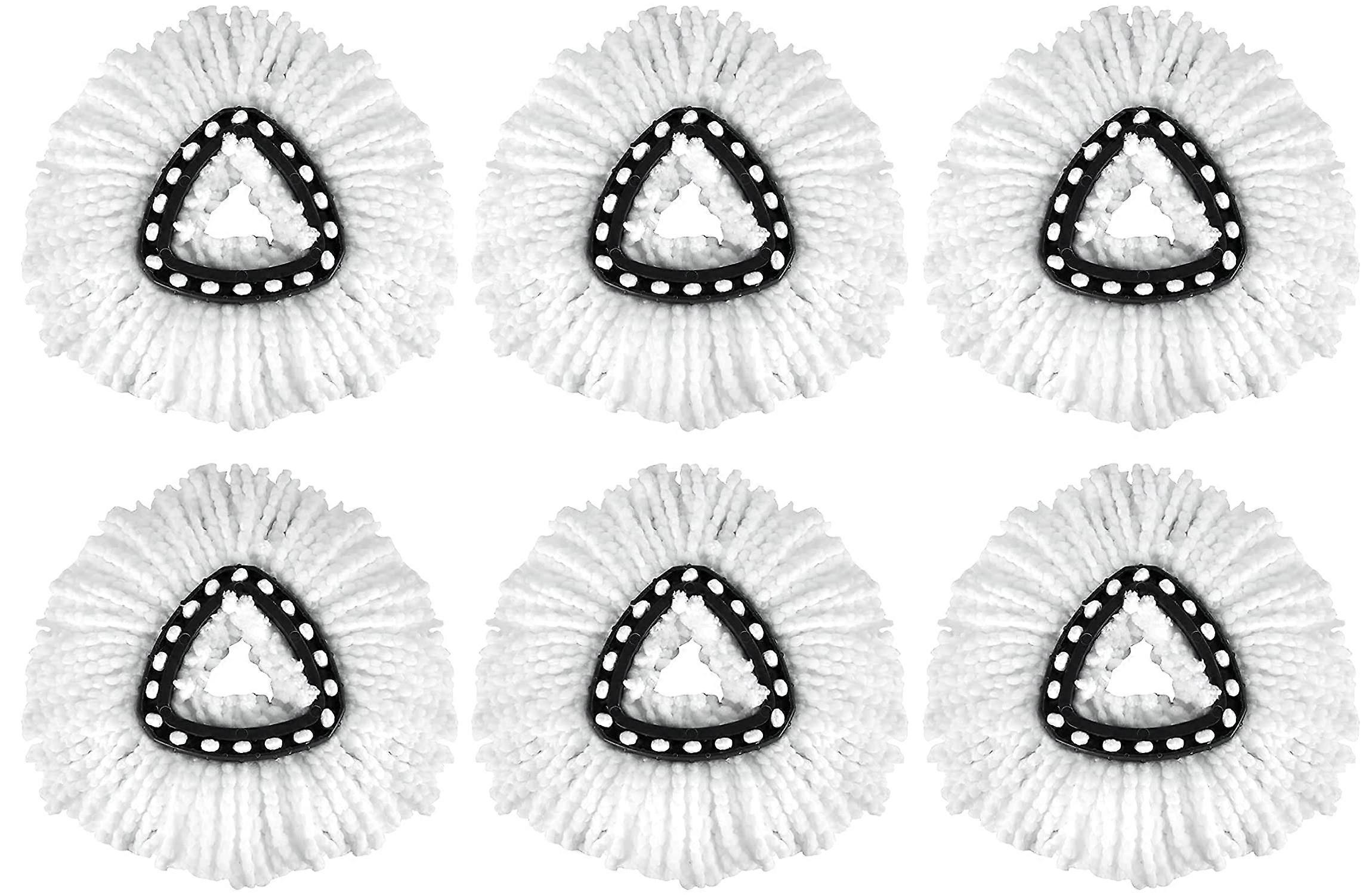 6-Pack Mop Replacement Pads for Floor Swivel Head Compatible with Standard Size Microfiber Cleaning Systems