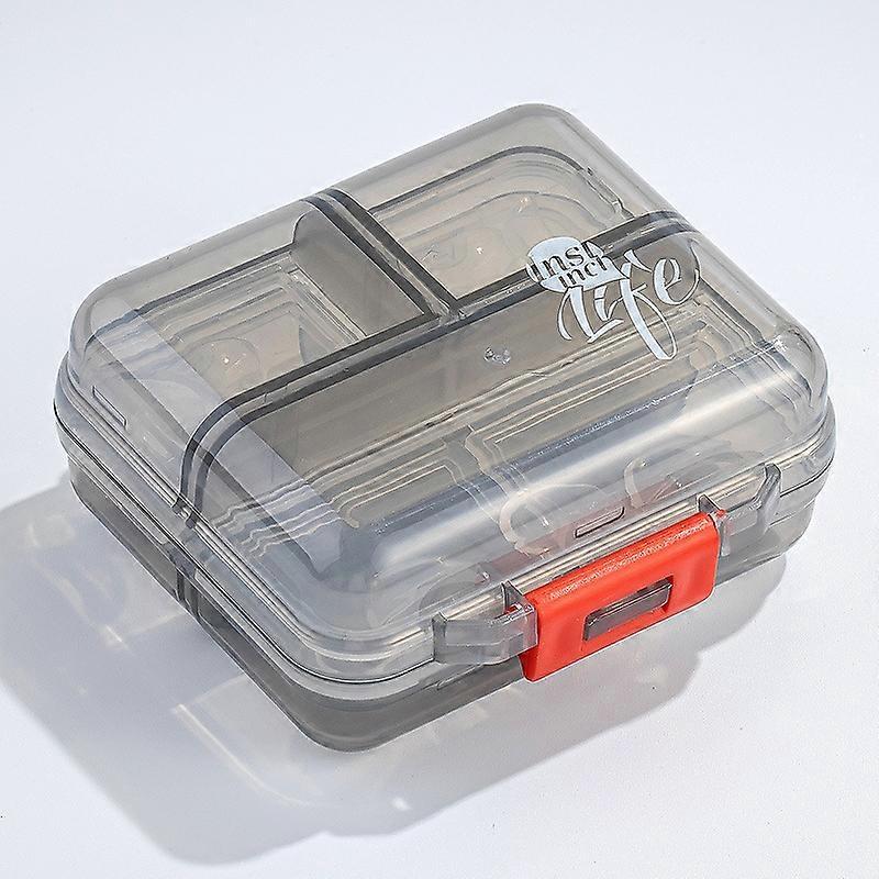 Mizi Small Pill Box Portable Dispensing Medicines Boxes, Colour: 7 Grid (Grey)