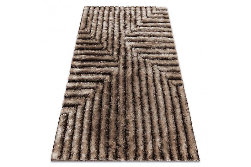 Modern shaggy carpet FLIM 010-B7 Maze - structural brown
