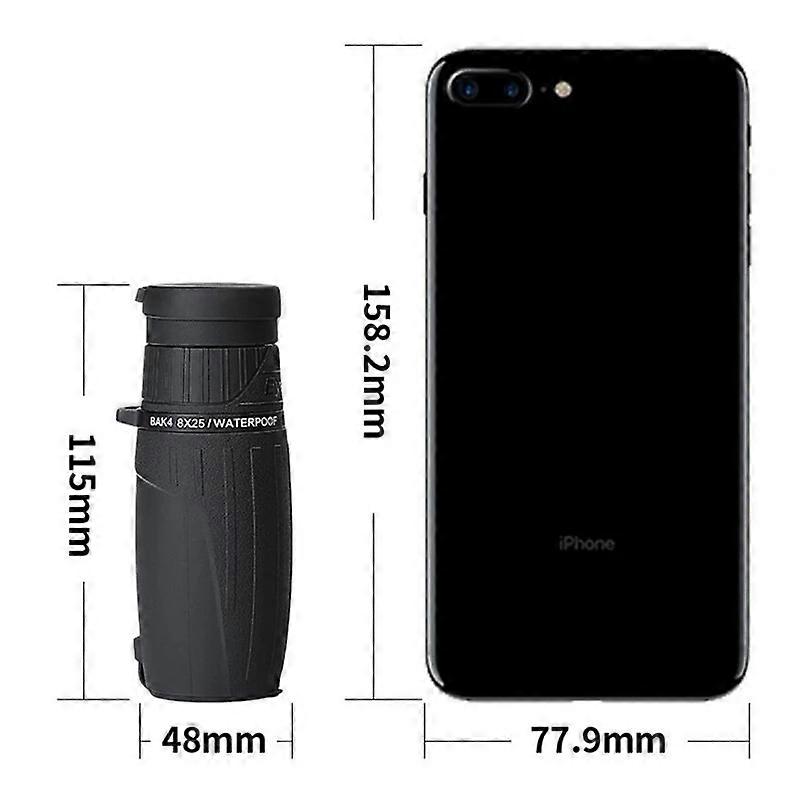 Eyeskey 8X25 Jumelles monoculaires portables Télescope de vision nocturne à faible luminosité à grand champ 8x25