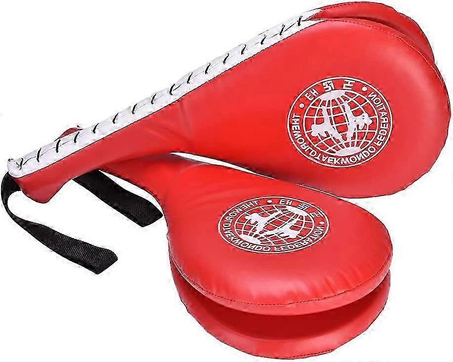 1 Pair Target Taekwondo Pad Double Paddles Kick Paddle for Tae Boxing Karate Trainingred