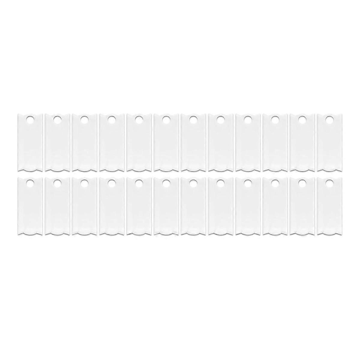 Sublimated Name Tag Blank Acrylic, Sublimated Decorated Name Tags for 40 Oz Glass Tumblers, Rectangular with Round Holes