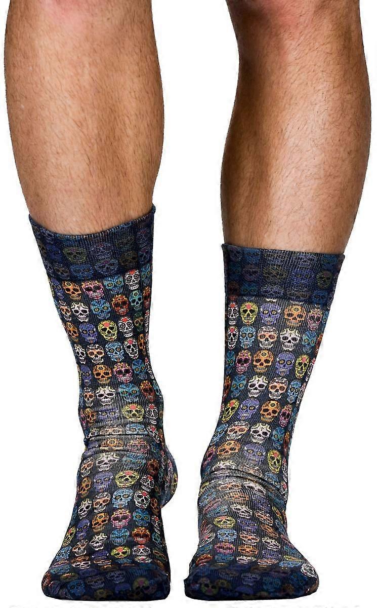 Wigglesteps Blue Skulls Socks - Blue/Multi-colour