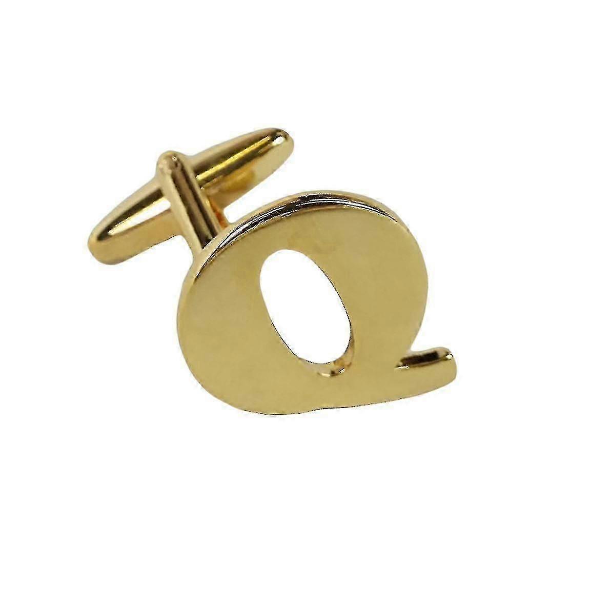 Gold Cufflink Letter Q