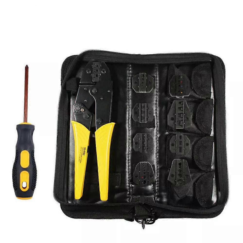 Ratchet Crimper Plier Crimping Tool Cable Wire Electrical Terminals Kit Set New