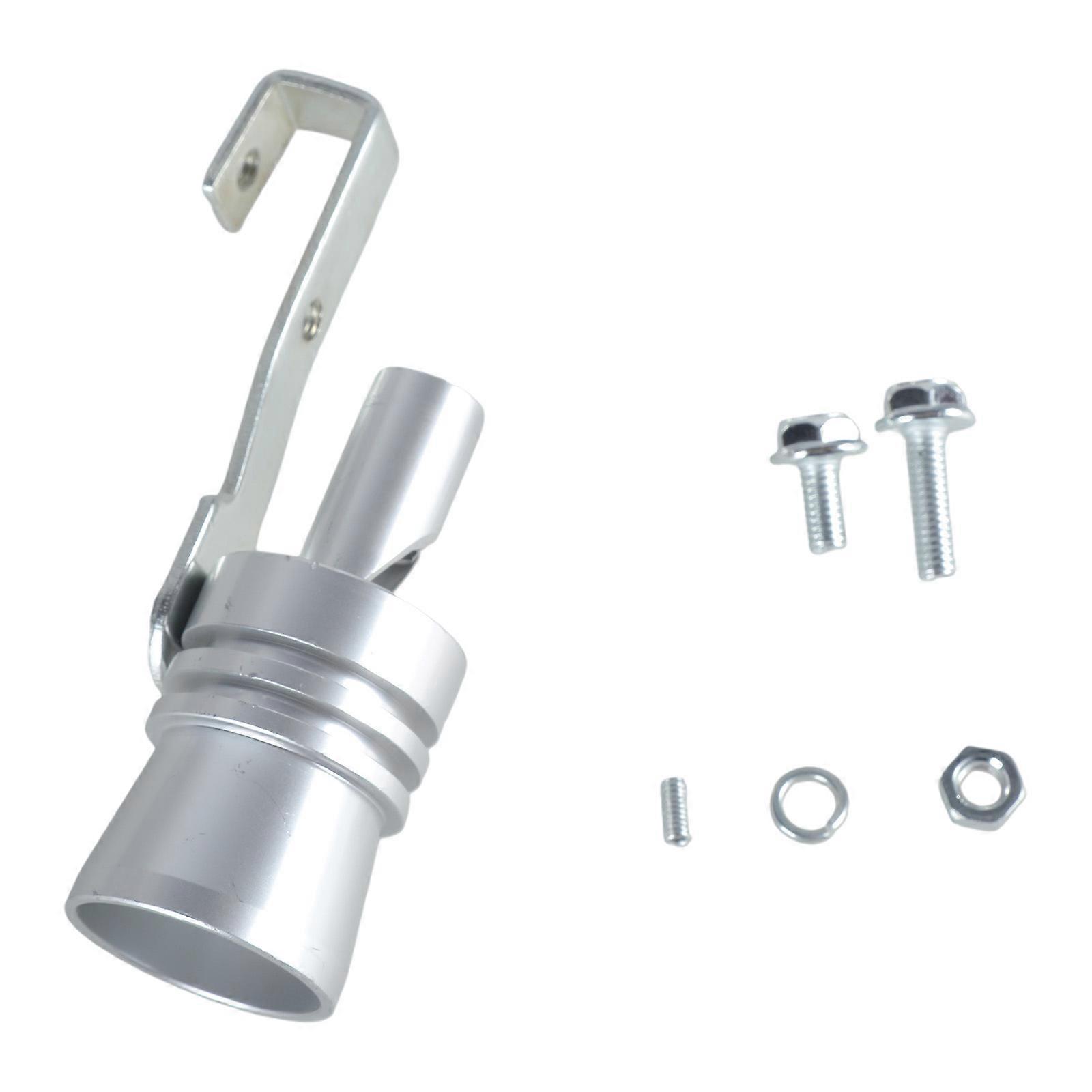 Stylish Exhaust Muffler Sound Maker Easy Install Versatile Exhaust Sound Imitator Car Spare Part for Various Automobile  Silver XL