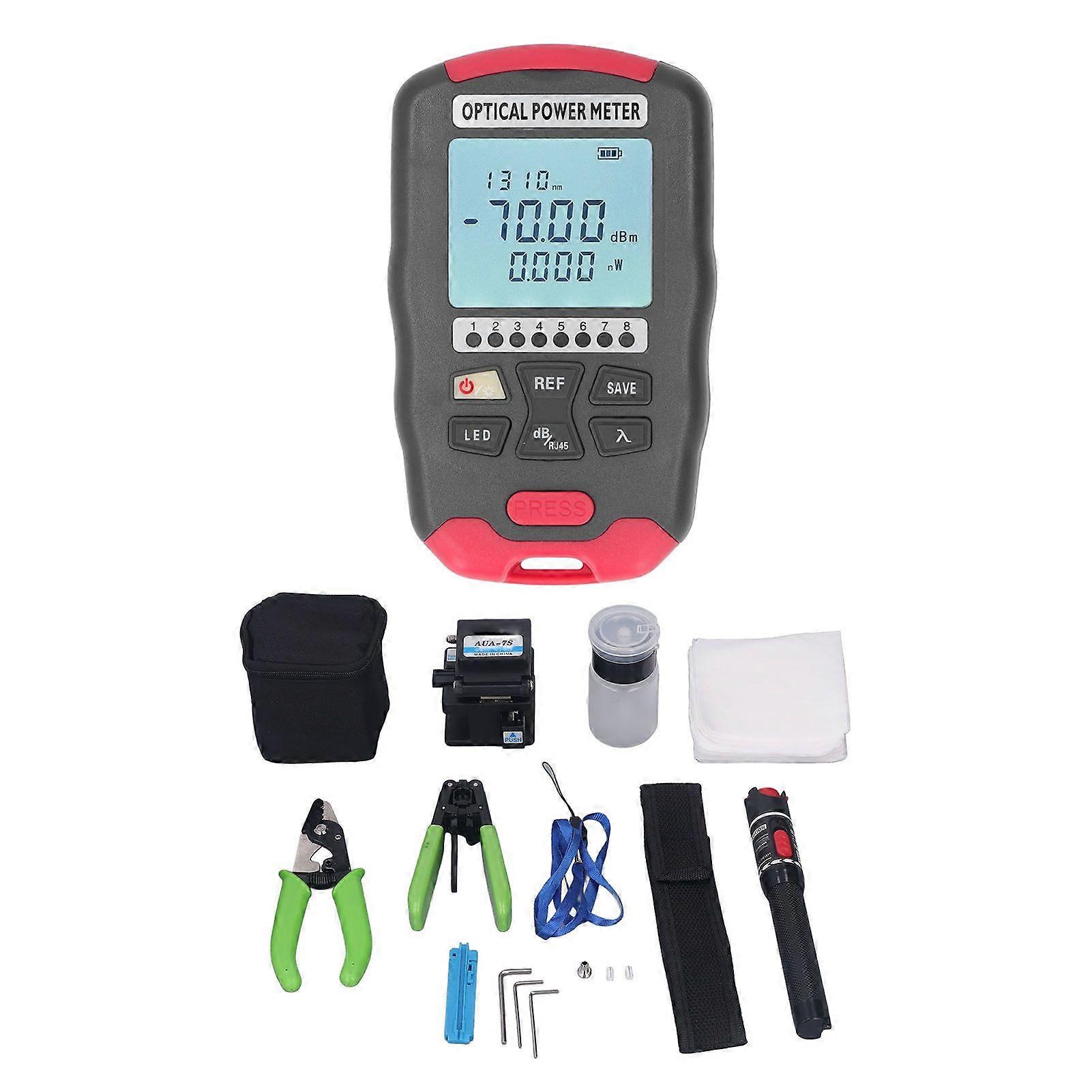 2025 Latest Model FTTH Fiber Optic Tool Kit with 50km Red Light Pen Optical