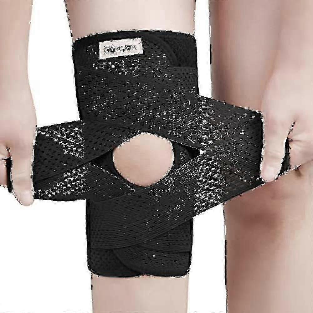 Galvaran Knee Brace With Side Stabilizers For Meniscal Tear Knee Pain Acl Mcl Arthritis Injuries Recovery, Breathable Adjustable Knee Support-black