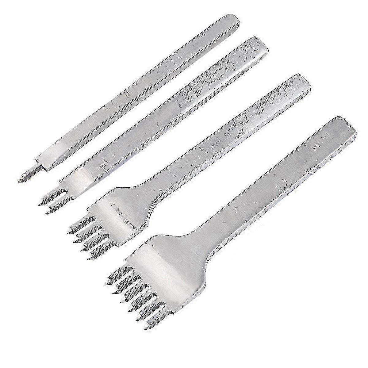 Lacing Stitching Chisel Set DIY Leather Craft Tool 4mm Diamond Hole Punches for Leather 1/2/4/6 Perforate Sew Tools