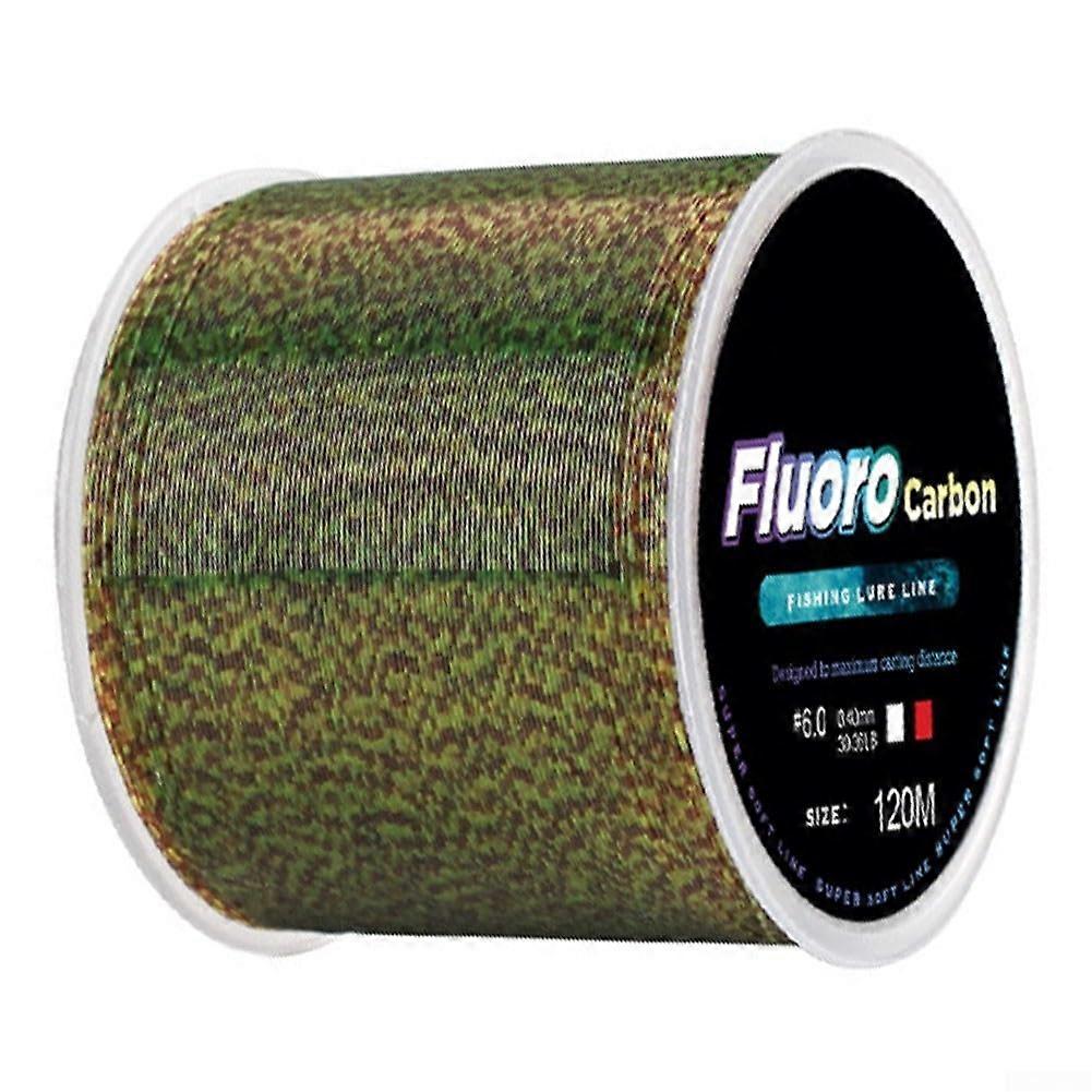 Robust and reliable fluorocarbon fishing line, 120 m, built for every challenge, 7.0 coffee green