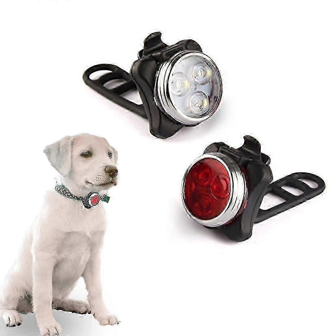 Led Light Dog Collar Pendant Light Dog Leash Flashing Light Puppy Cat Collar Light Waterproof Safety 4 Mode Usb Rechargeable Red Flashing Riilq