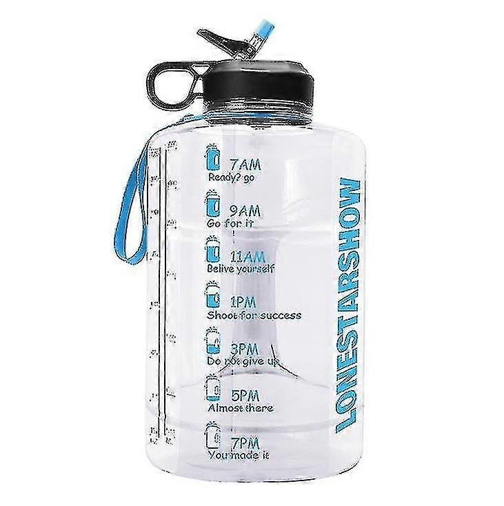 3.7L 大型ウォーターボトル タイムマーカー&モチベーショナルリマインダー付き - ホワイト