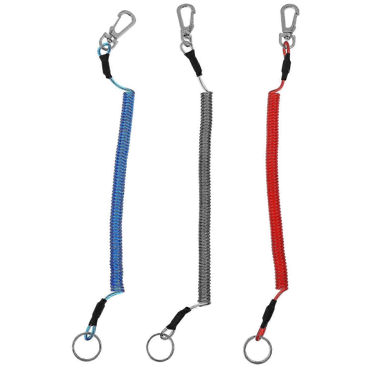 3pcs Retractable Cable Useful Climbing Spring Ropes Durable Fishing Lanyard