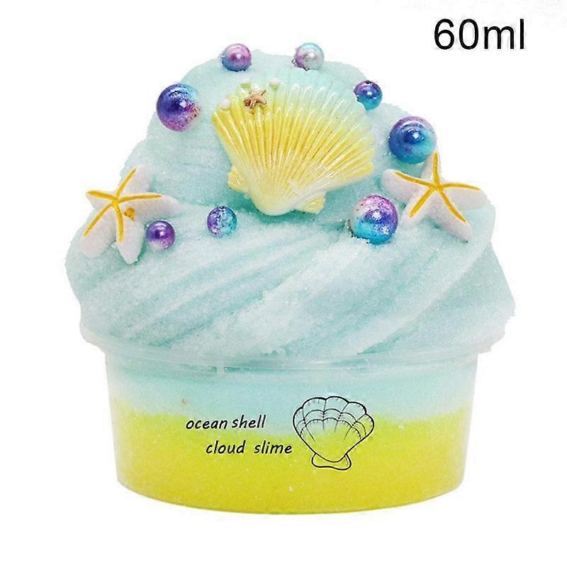 Yellow-green ocean shell (C) 60ml$Silk mud ocean shell slime slime brushed mud homemade mud crystal mud