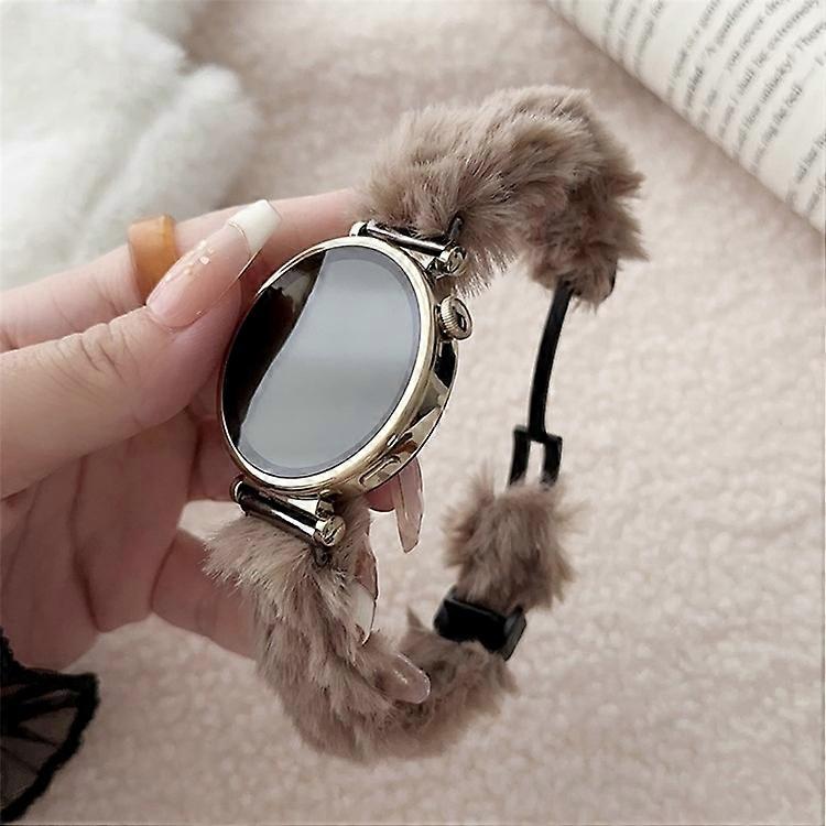 20mm Universal Smart Watch Stylish Plush Wrist Strap Folding Magnetic Buckle Replacement Band