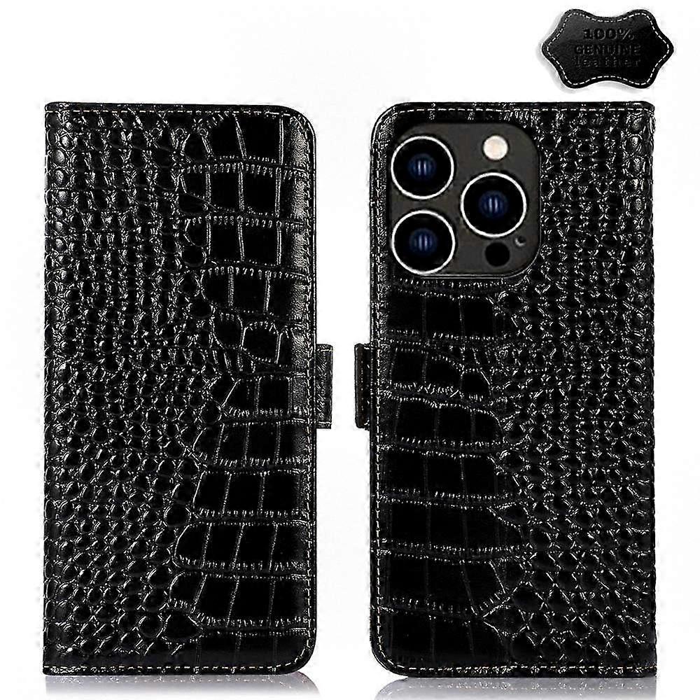 Premium Crocodile Embossed Top Layer Cowhide Leather Phone Case for iPhone & Samsung Galaxy Models