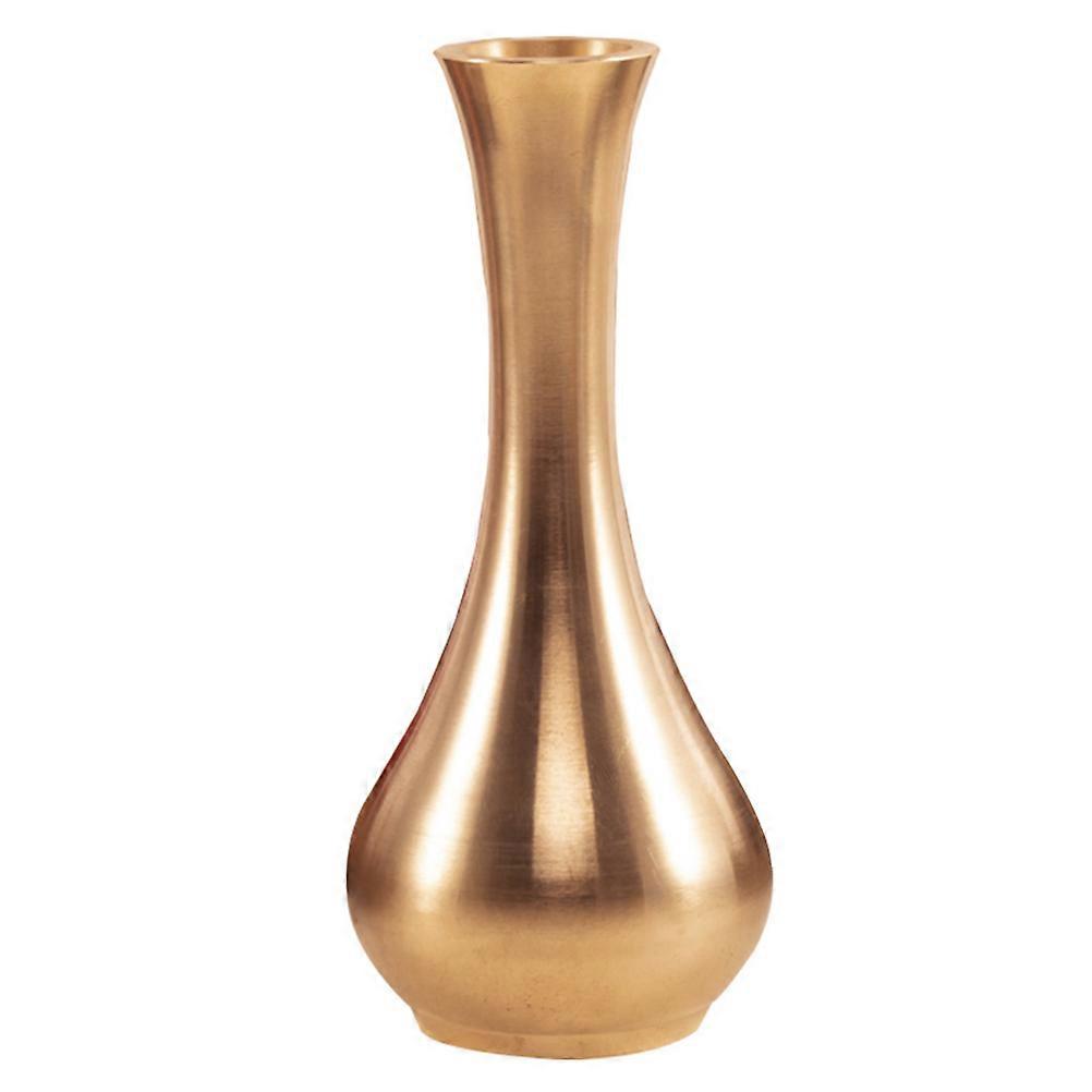 1pc Elegant Copper Mini Vase Decorative Flower Arrangement for Desktop