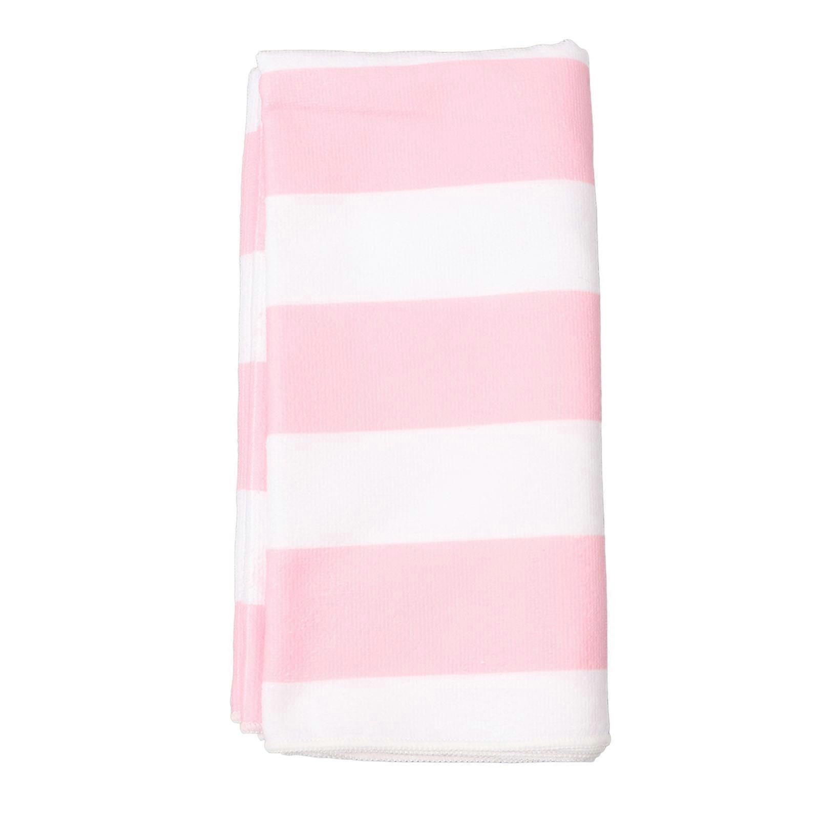 Microfiber Beach Towel Stripe Fast Drying Soft Super Absorbent Sand Beach Towel 59.1 X 29.5in Pink