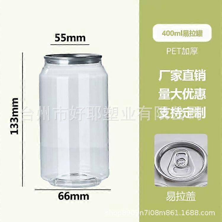 10pcs Transparent Can Juice Bottles with Aluminum Cap Portable Leakproof Beverage Containers for Travel Parties and Home Use 400ml