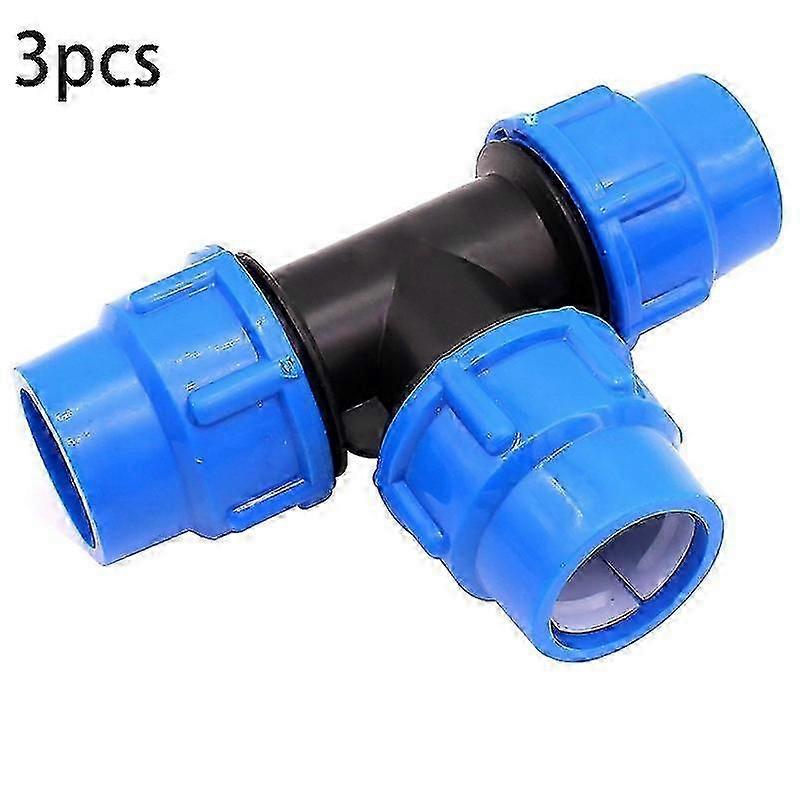 3pcs Pe Quick Connect Tee Water Pipe Plastic Quick Connect Fittings
