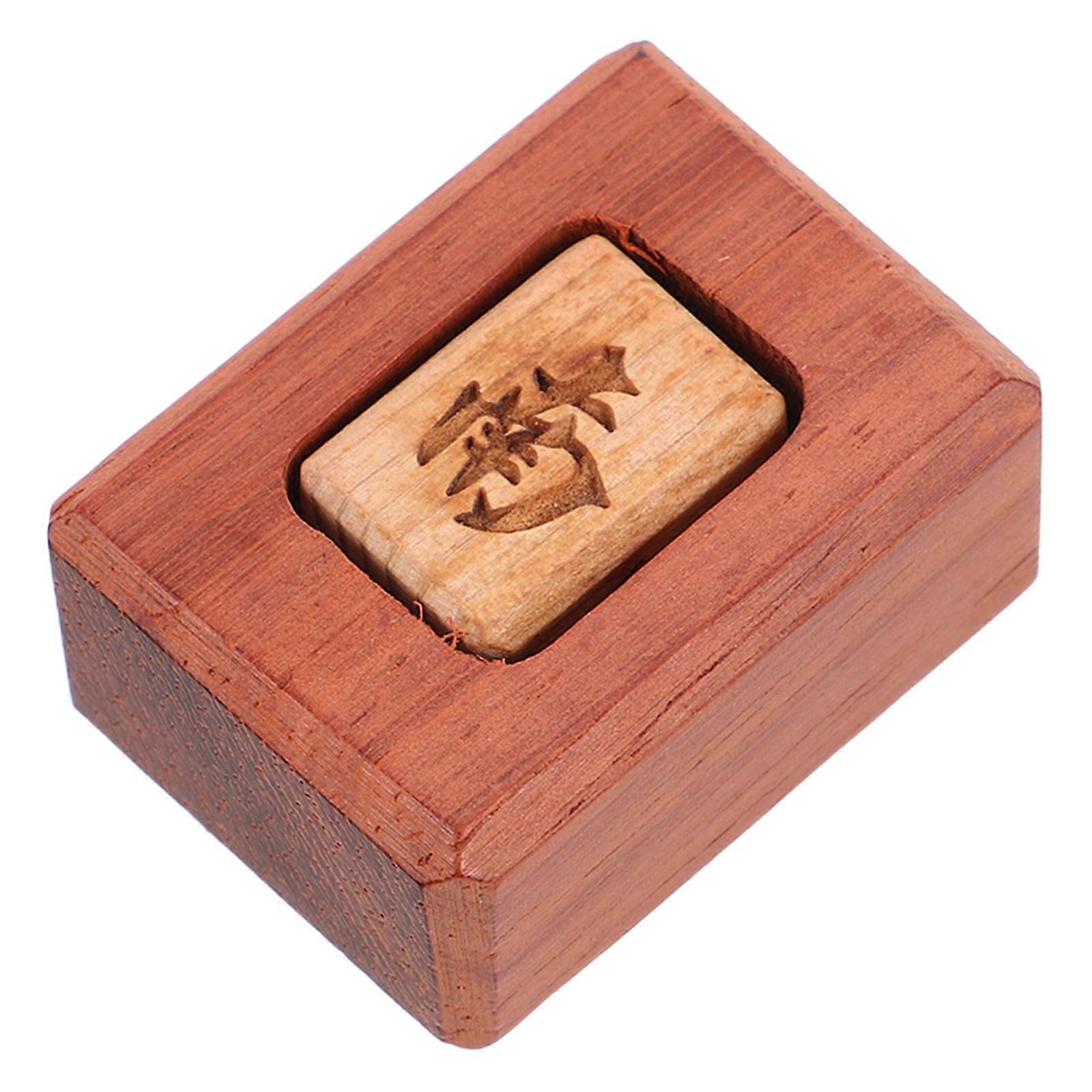 Professional Mahjong Game Wooden Mahjong Wind Direction Indicator for Chinese Mahjong Set Square Shape Coffee 3.80X2.70X1.80CM 1Pack