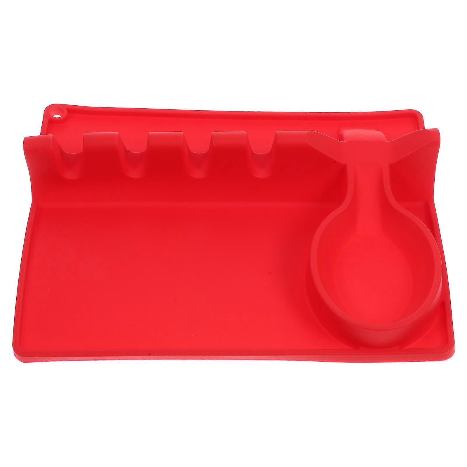 Cooking Utensil Holder Household Spoon Rest For Kitchen Use Red Color 22.00X18.00X4.50CM 1Pcs