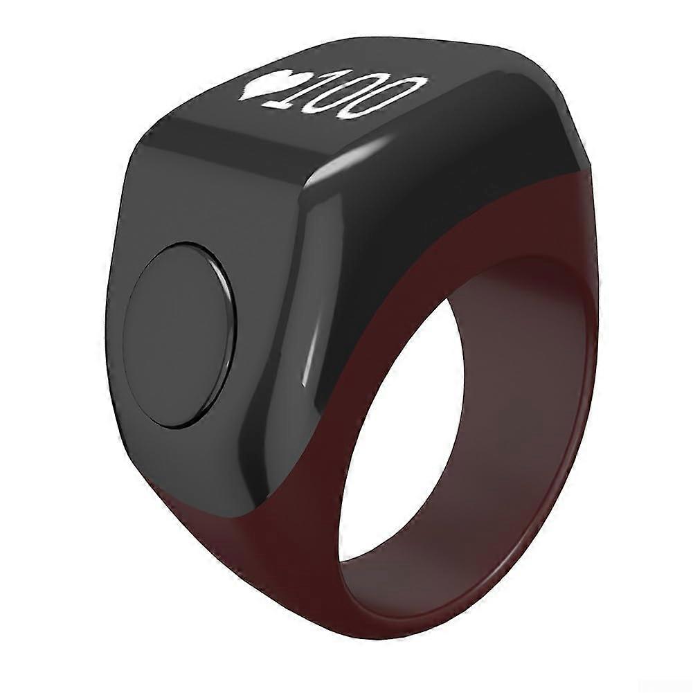 Vibrating Intelligent Prayer Ring Counter for Spiritual Activities, Coffee Color, Durable Design, Compact Size