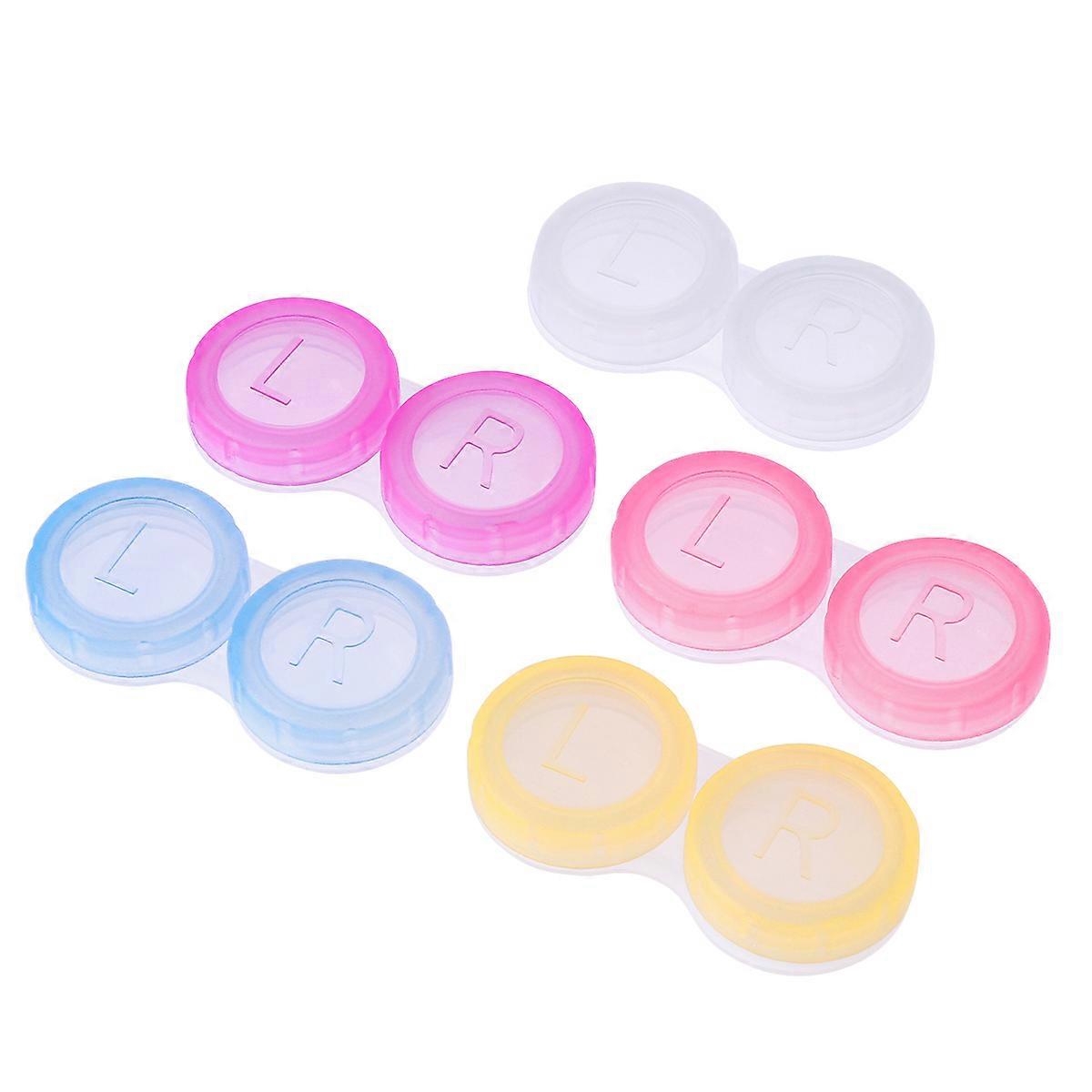 Glasses Case Rosenice 20Pcs Lenses Case Holder Portable Carrying For Home Use And Travel Assorted Color Clamshell Design