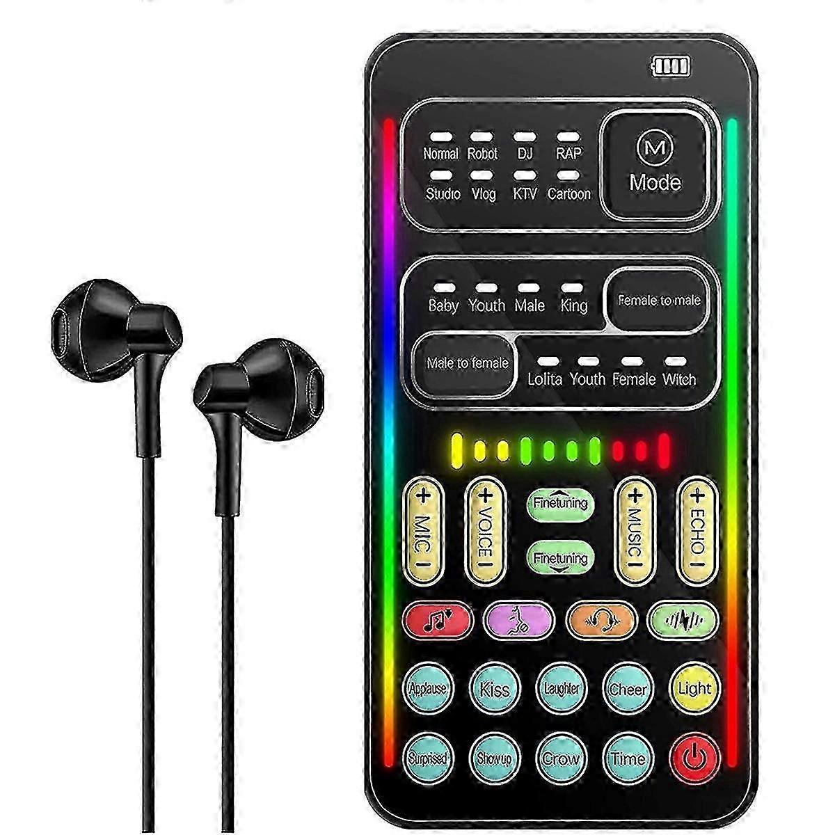 Handheld Voice Changer Microphone with Real-Time Effects & Multiple Sound Modes for Karaoke, Voice Chat, Music Recording