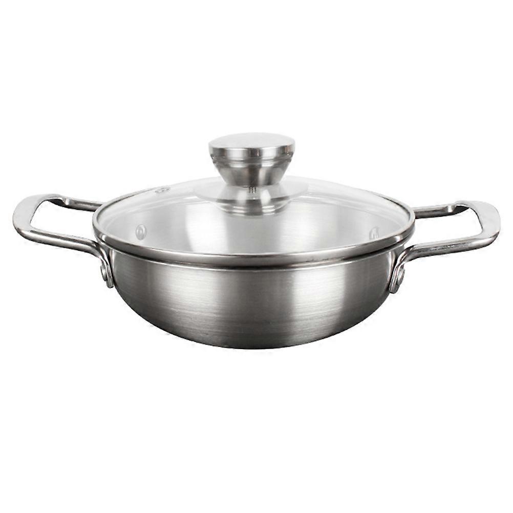 Ramen Cooking Pot Kitchen Stainless Steel Cookware Non-Stick Easy to Clean 12.65X9.04X2.32in Silver 1Pack