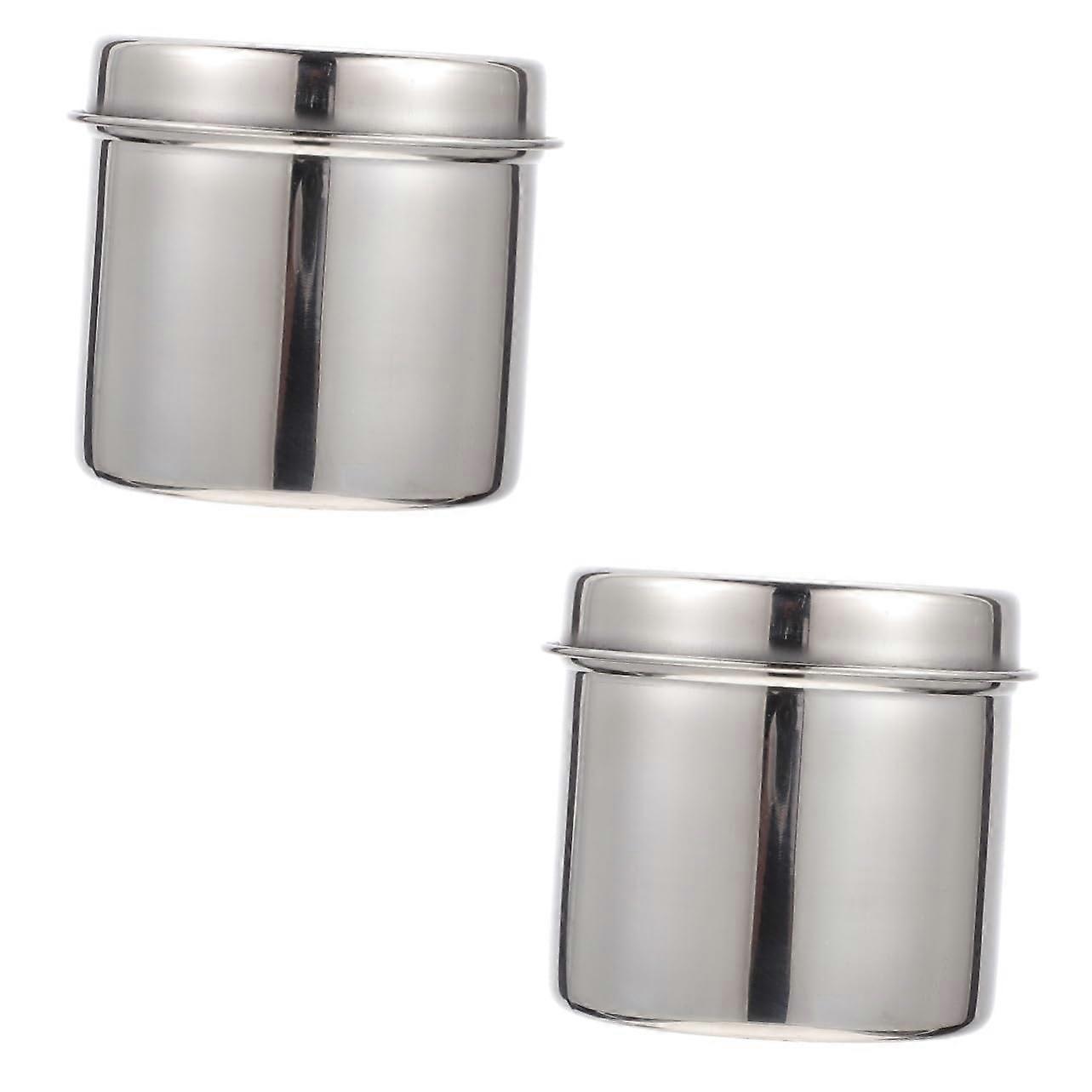 Ointment Pot Stainless Steel Container Storage Container Dog Tin with Cotton Buds