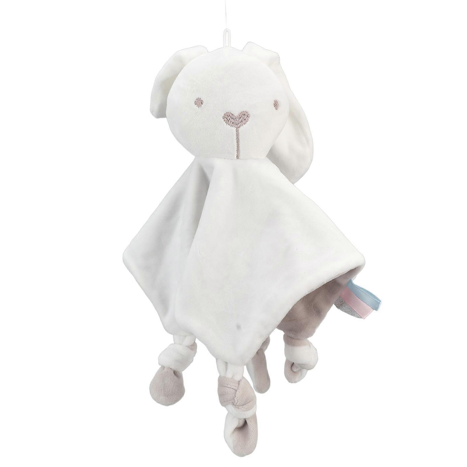 Baby Soothing Towel Cartoon Plush Doll Handkerchief Cloth for Baby Over 3 Months Rabbit Pattern